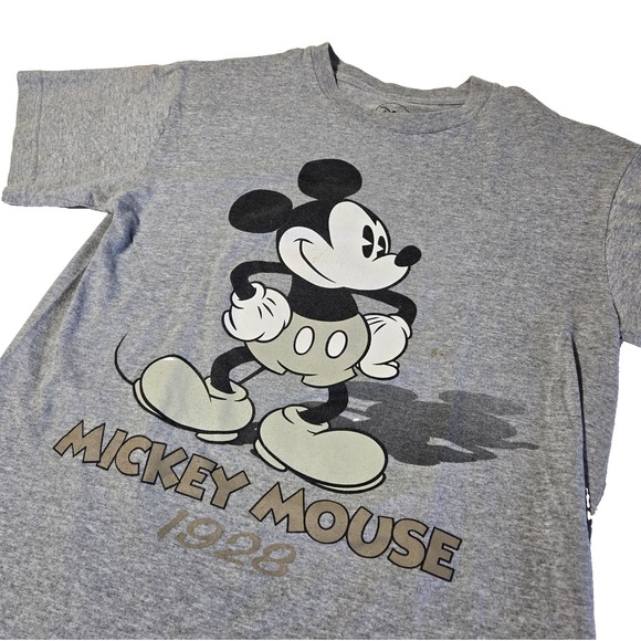 Disney Other - Disney Shirt Mens Medium Mickey Mouse Gray Double‎ Sided Short Sleeve Retro